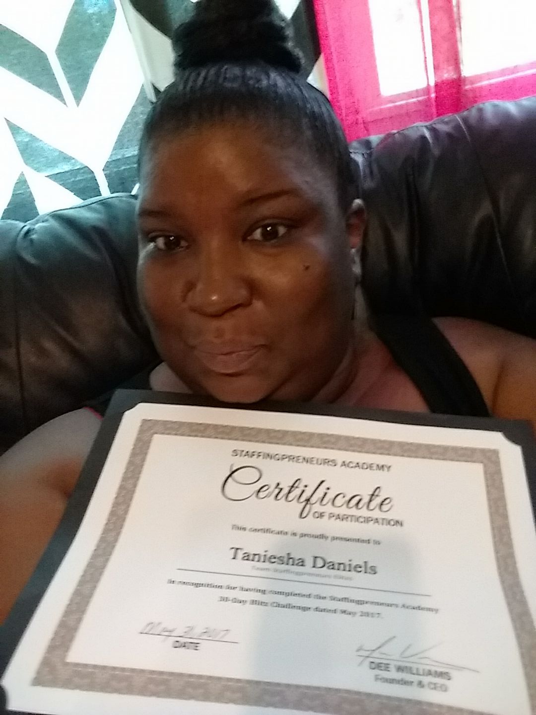 Taniesha Daniels Staffingpreneur Award